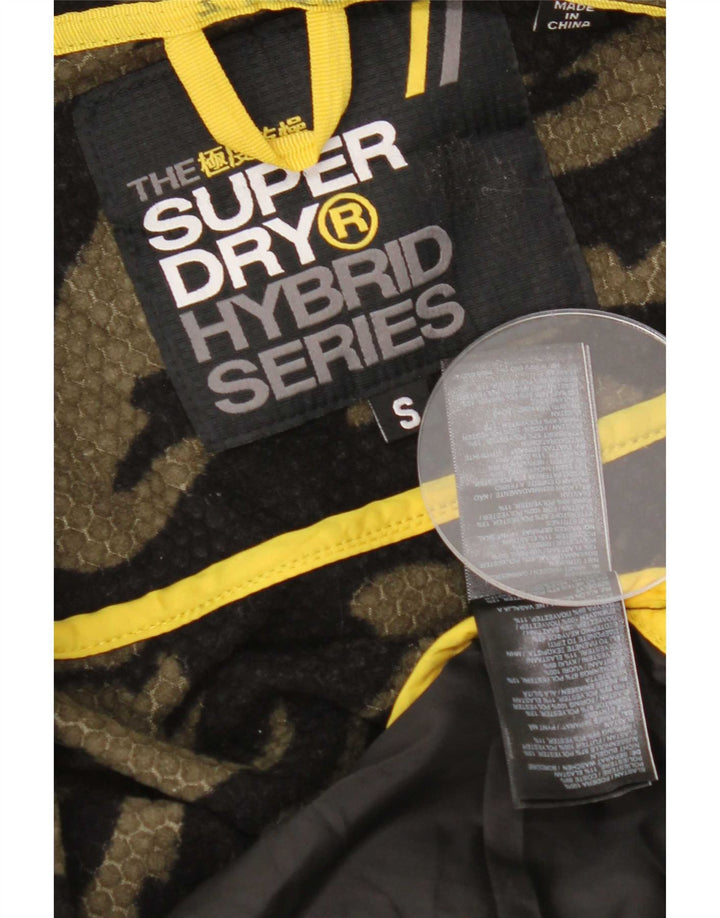 Jaqueta corta-vento masculina Superdry com capuz Reino Unido 36 poliéster preto pequeno
