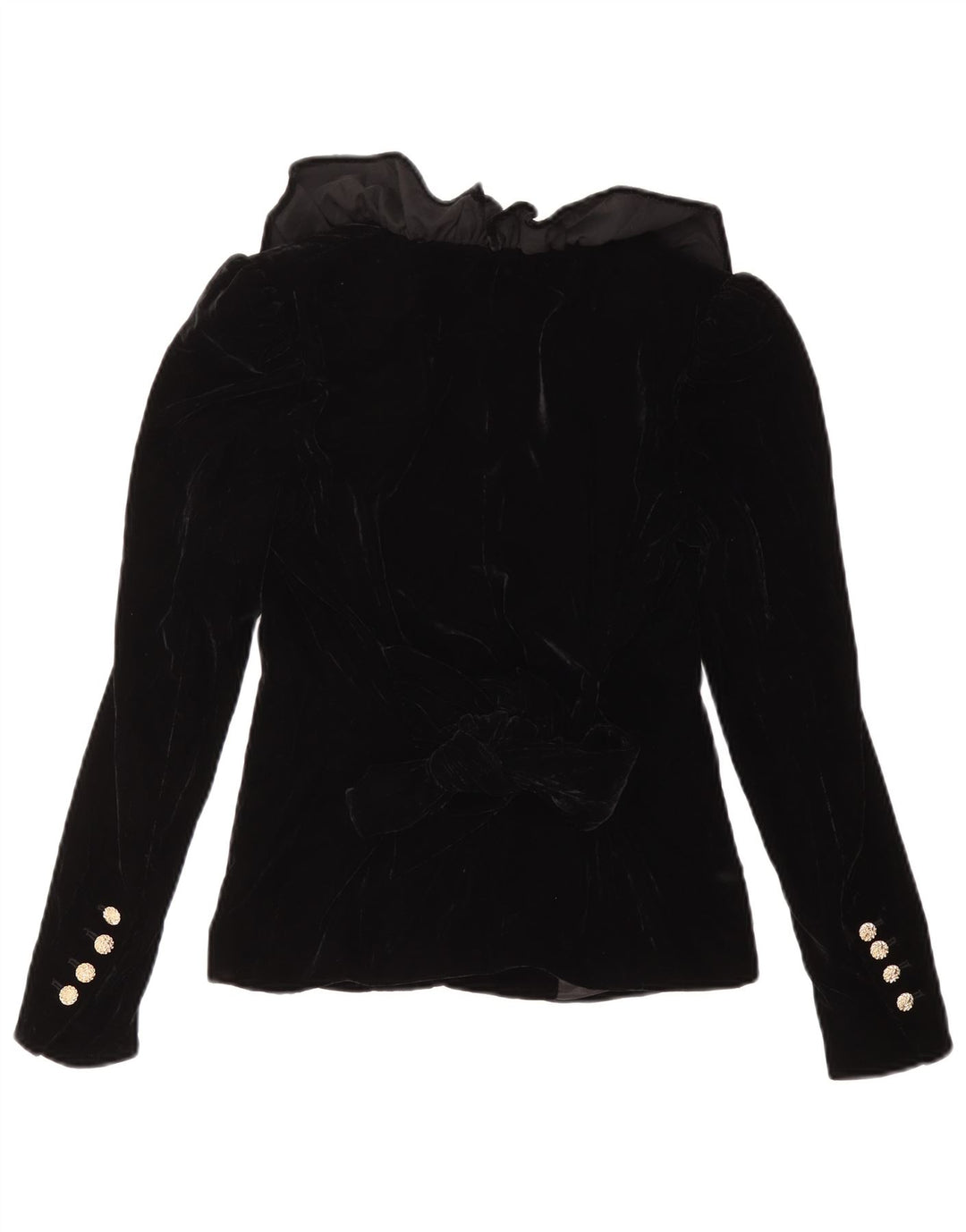 Jaqueta blazer feminina de veludo ZARA Reino Unido 6 XS preto poliéster