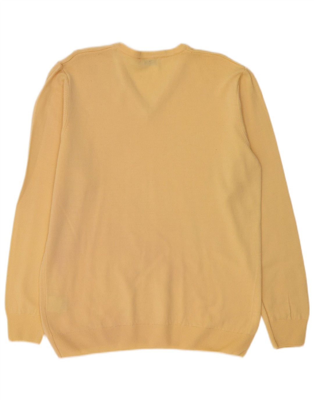 Suéter feminino PETER HAHN com decote em V Reino Unido 16 grande lã amarela nova