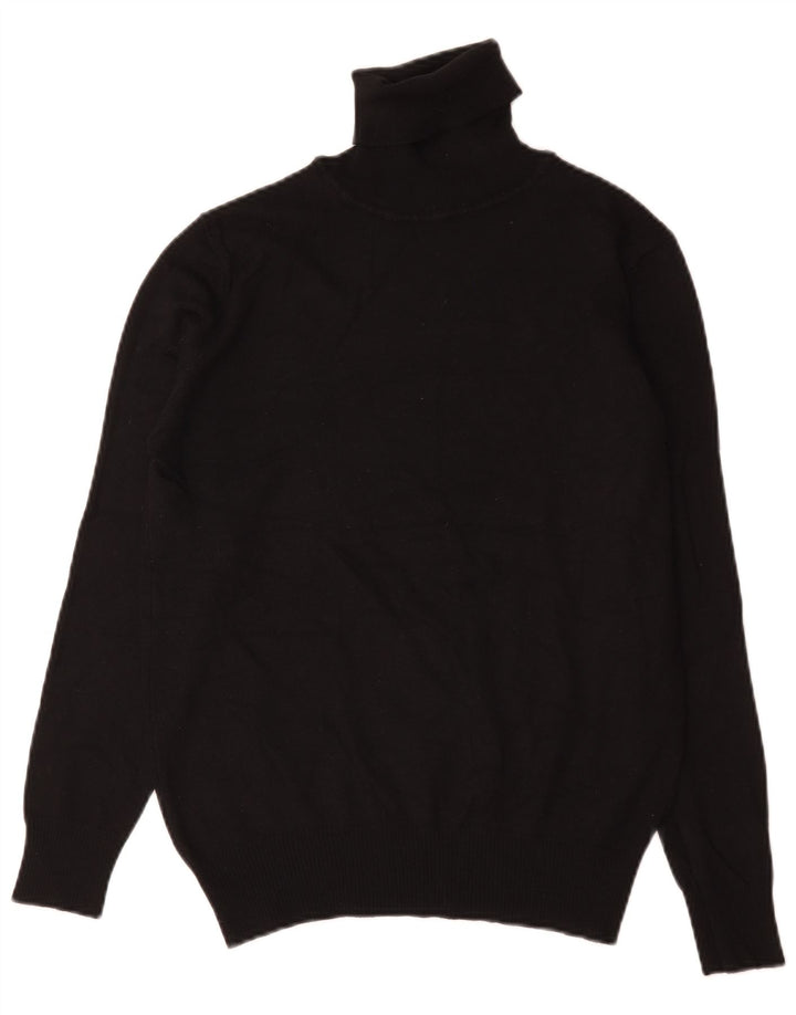 Zara Suéter masculino com gola redonda e acrílico preto médio