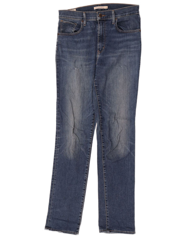 Calça jeans feminina Levi's 724 High Rise Straight W30 L32 azul algodão
