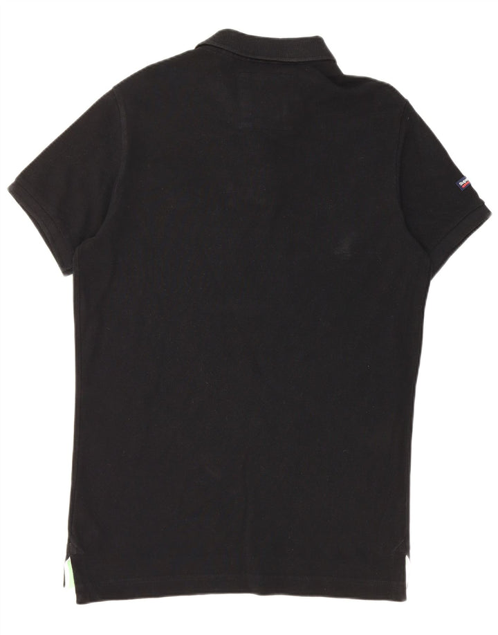 Camisa polo masculina Superdry grande algodão preto
