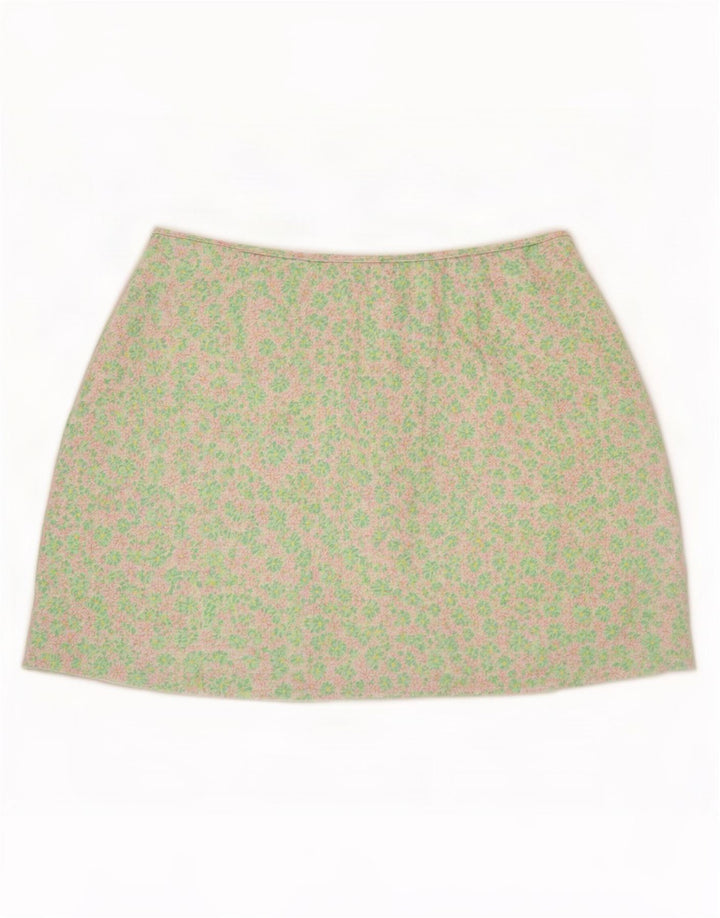 Mini saia feminina Zara XL W32 floral multicolorido