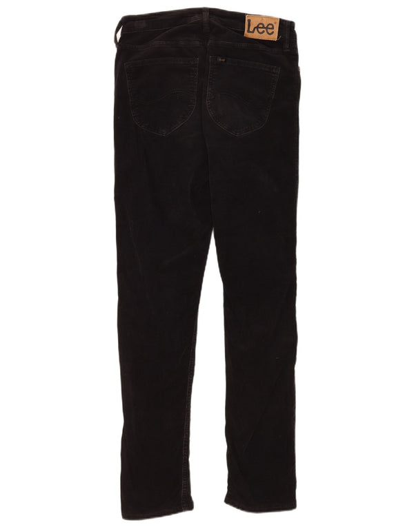 Calça feminina Lee Elly Slim de veludo cotelê W28 L30 algodão preto