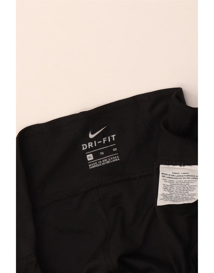 Calça legging feminina Nike Dri Fit Graphic Capri UK 18 XL preta poliéster