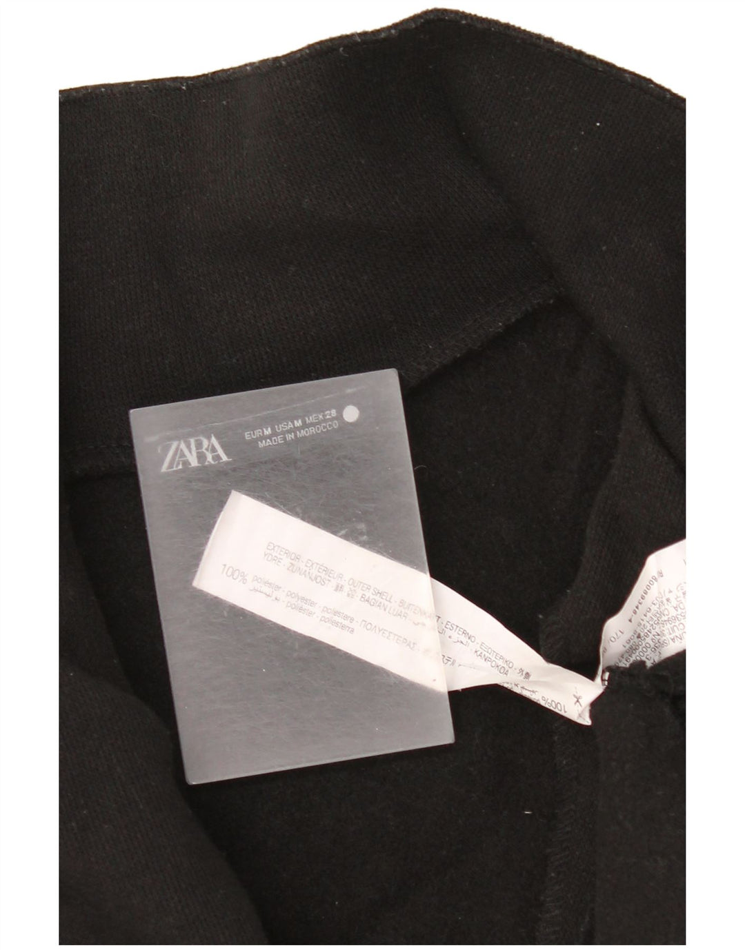 Suéter feminino Zara com zíper e gola alta, Reino Unido 14, médio, preto, poliéster