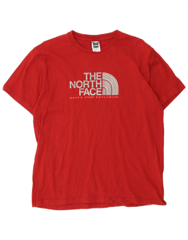Camiseta gráfica masculina THE NORTH FACE Top grande de algodão vermelho