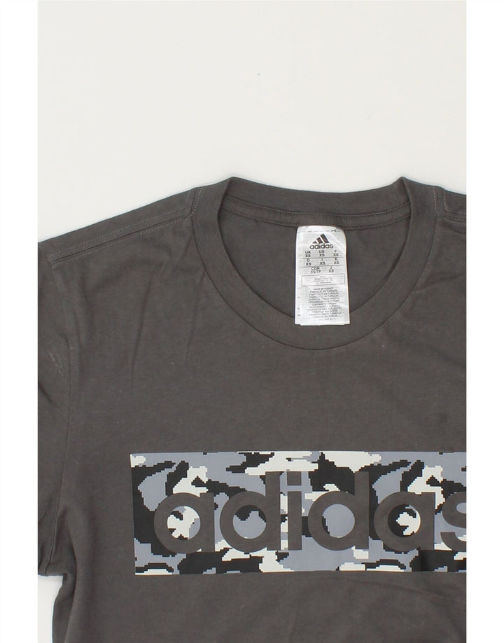ADIDAS Mens Graphic T-Shirt Top XS Grey Cotton Vintage Adidas and Second-Hand Adidas from Messina Hembry 