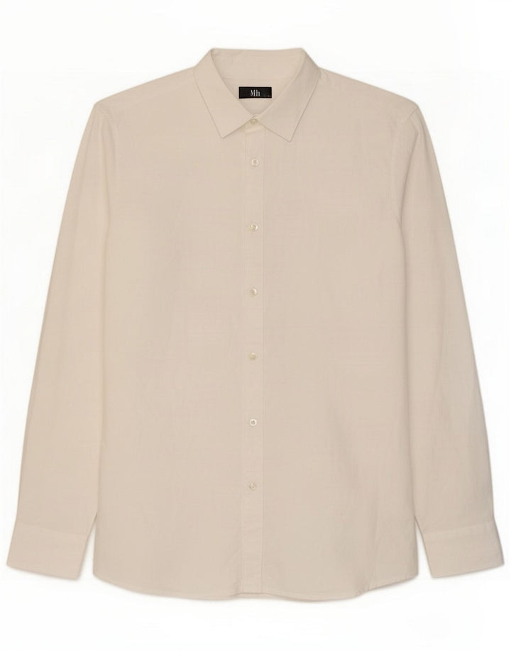 Zara Camisa masculina slim fit grande branca