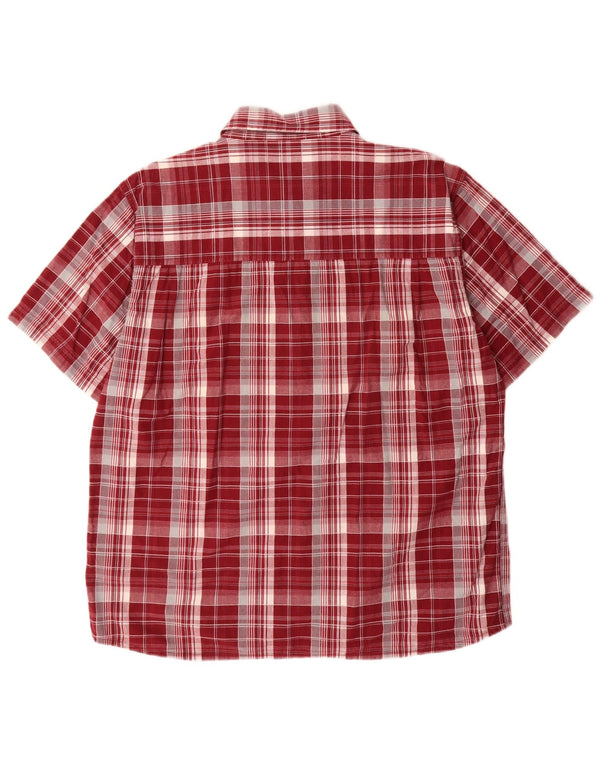 Camisa Wrangler masculina de manga curta XL vermelho xadrez algodão