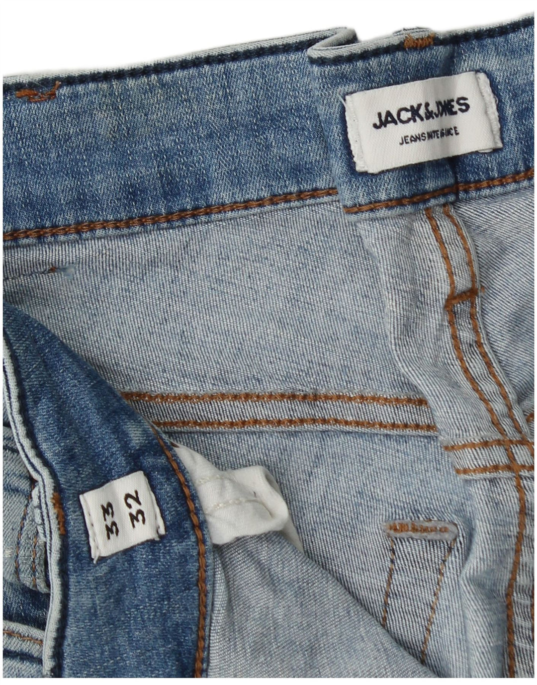 JACK & JONES Masculino GLENN Slim Jeans W33 L32 Azul Algodão