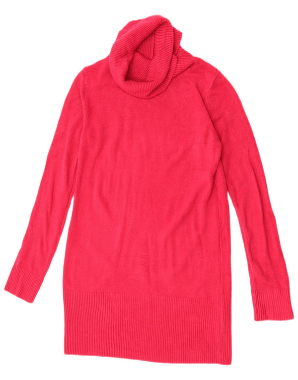 Vestido suéter feminino Marks & Spencer com gola redonda e manga comprida Reino Unido 10 pequeno rosa