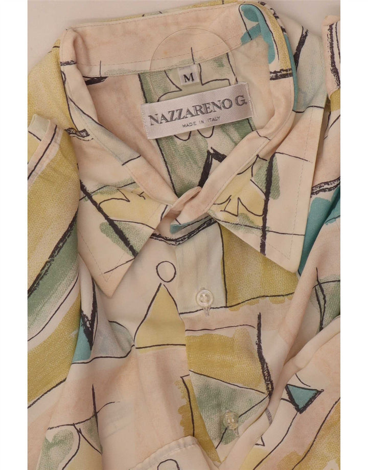 Nazzareno G. Camisa masculina de manga curta com estampa abstrata média multicolorida