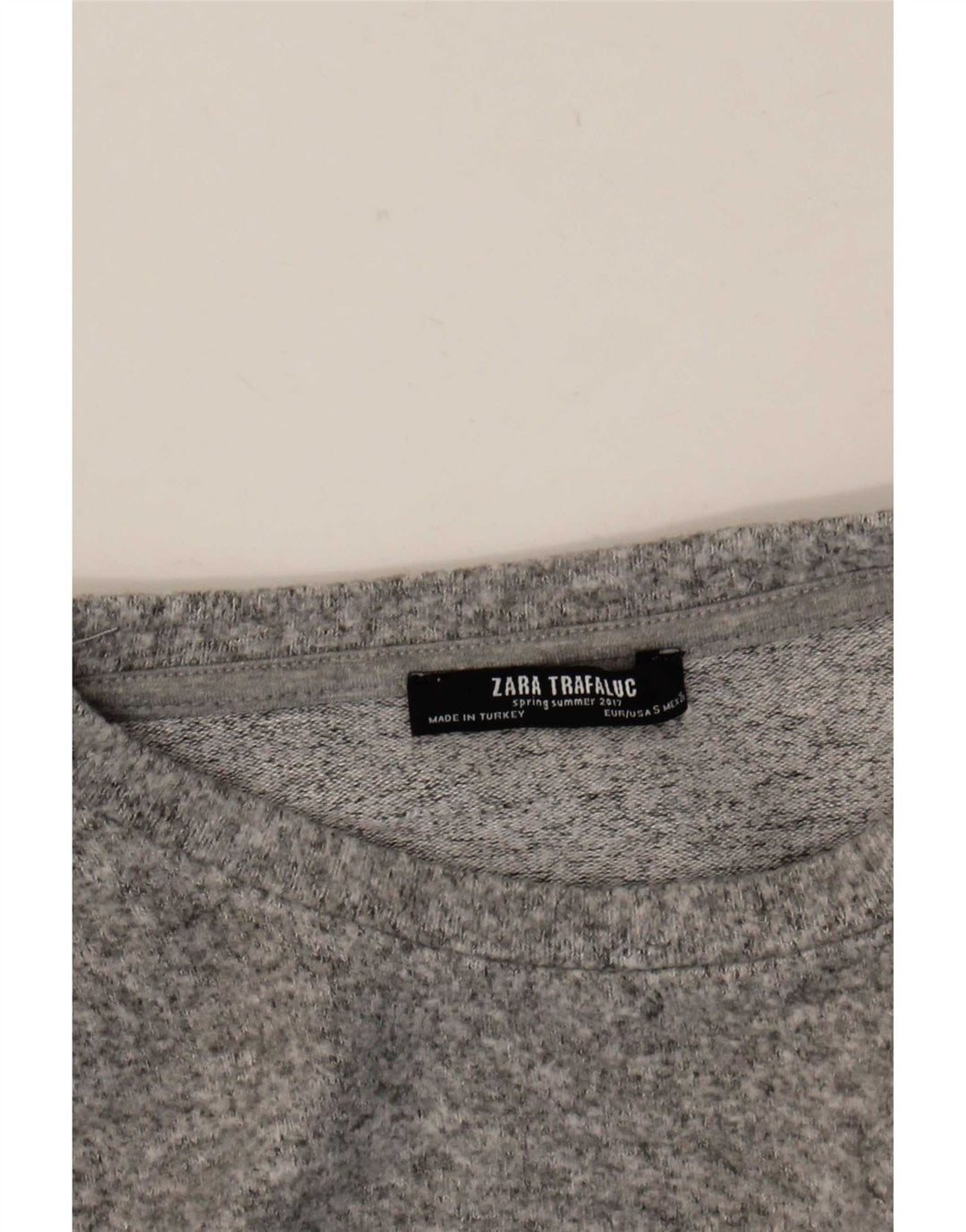 Zara Womens Trafaluc Top manga comprida Reino Unido 10 pequeno cinza manchado