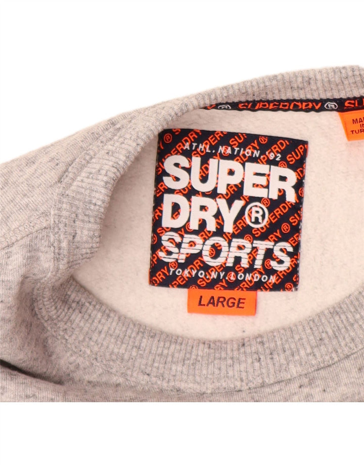 SUPERDRY moletom gráfico masculino jumper grande cinza colorblock algodão