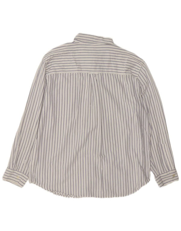 Camisa masculina Chaps XL listrada branca de algodão