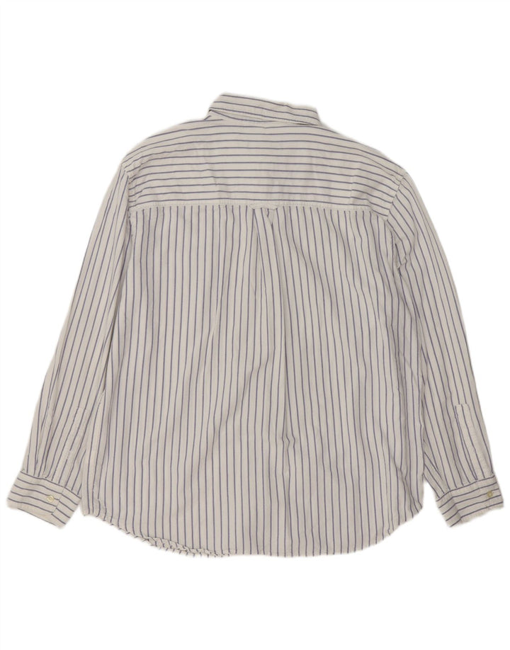 Camisa masculina Chaps XL listrada branca de algodão