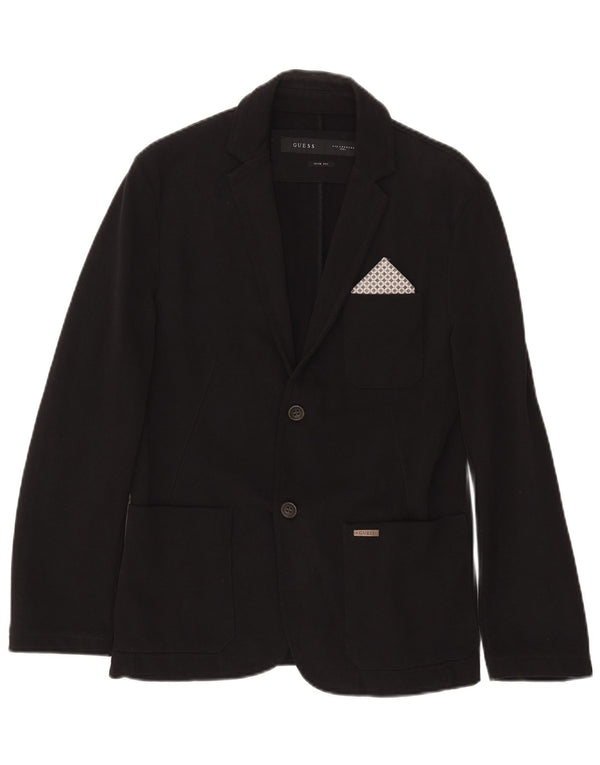 Jaqueta Blazer Masculina Guess Slim Fit com 2 Botões Reino Unido 32 2XS Algodão Preto
