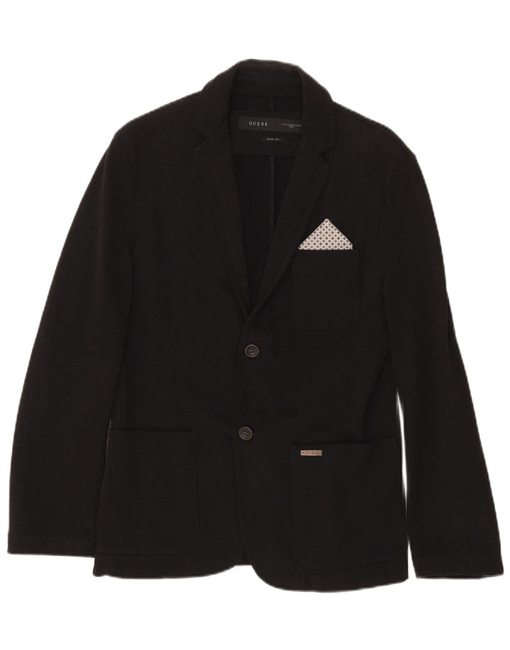 Jaqueta Blazer Masculina Guess Slim Fit com 2 Botões Reino Unido 32 2XS Algodão Preto