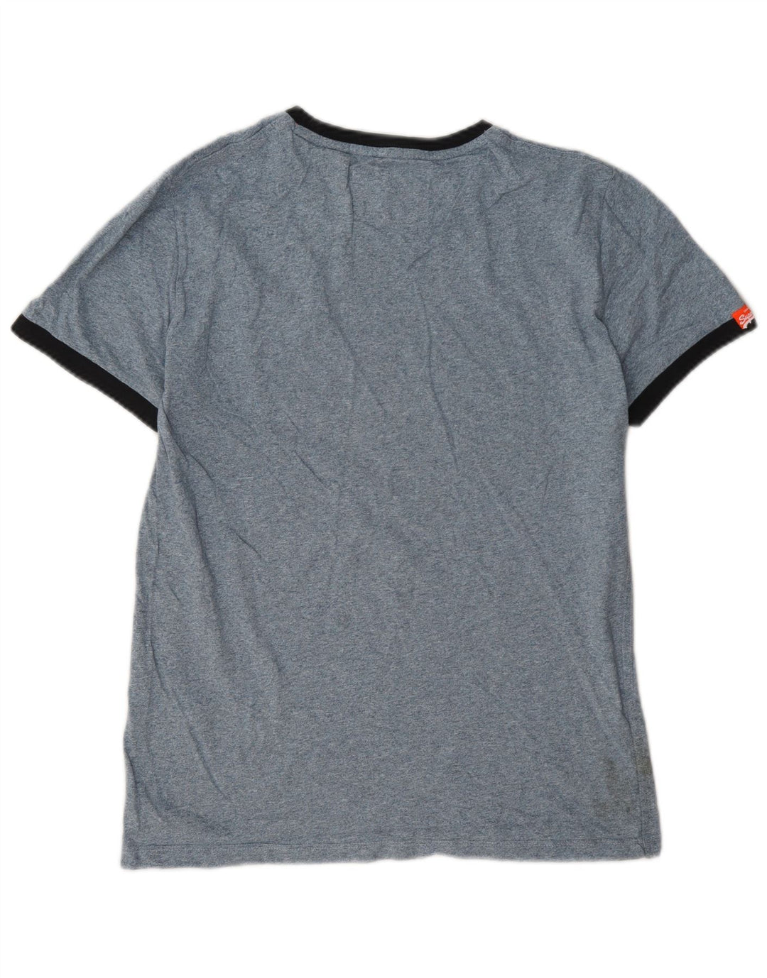 Camiseta masculina Superdry top pequeno algodão manchado azul