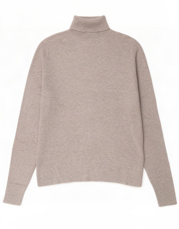 Suéter feminino Marks & Spencer com gola redonda e viscose cinza grande Reino Unido 14