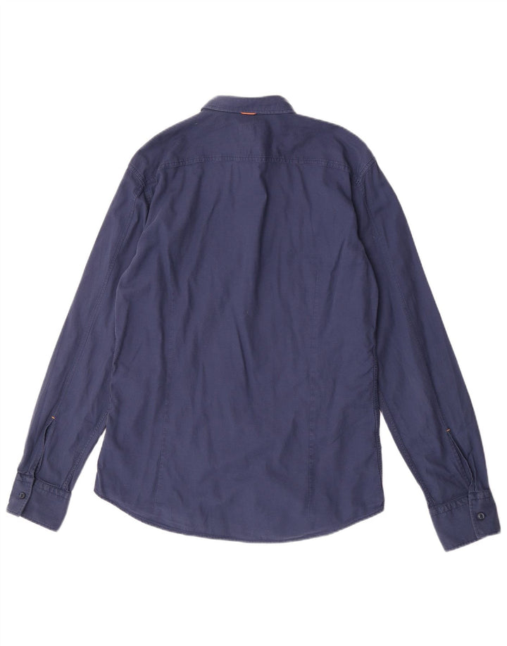 Camisa Slim Fit Masculina Hugo Boss Grande Azul Marinho
