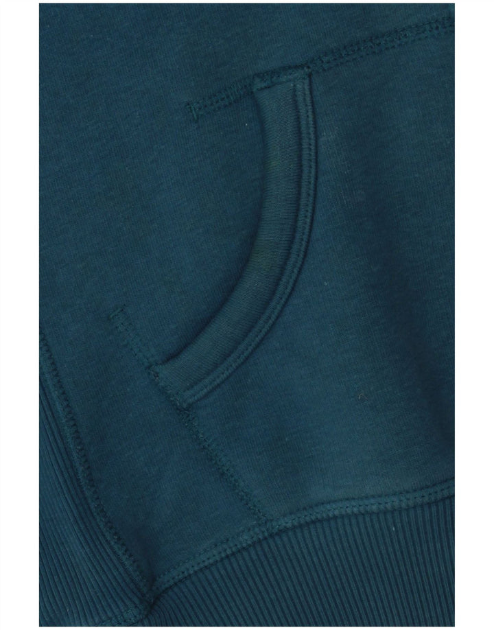 ANIMAL Suéter feminino com capuz e zíper gráfico Reino Unido 12 algodão azul médio