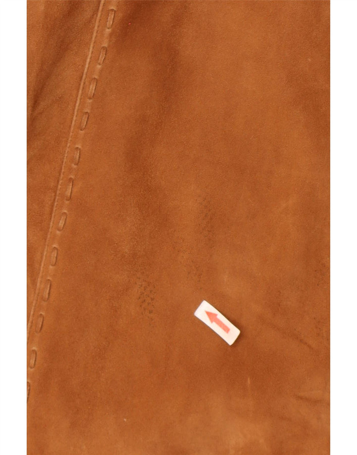 Sobretudo feminino vintage de camurça grande IT 46 grande marrom