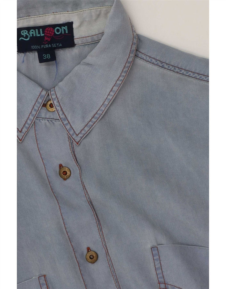 Ball On Camisa Feminina Manga Curta Oversized IT 38 XS Azul Seda