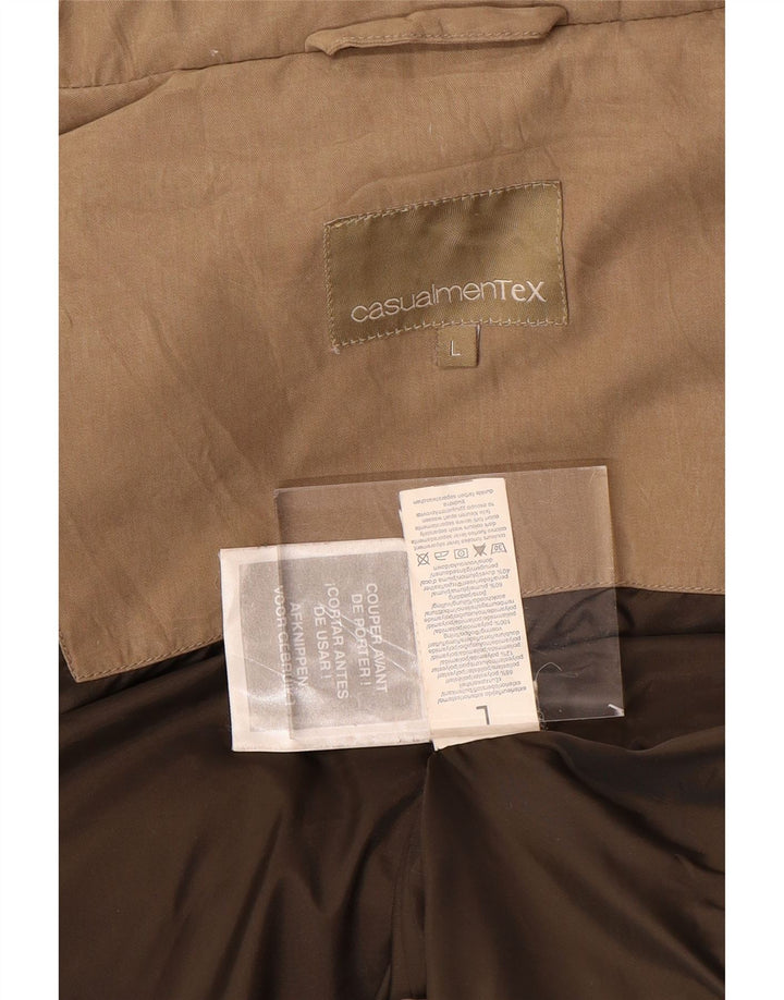 Colete acolchoado masculino VINTAGE UK 40 grande poliéster bege