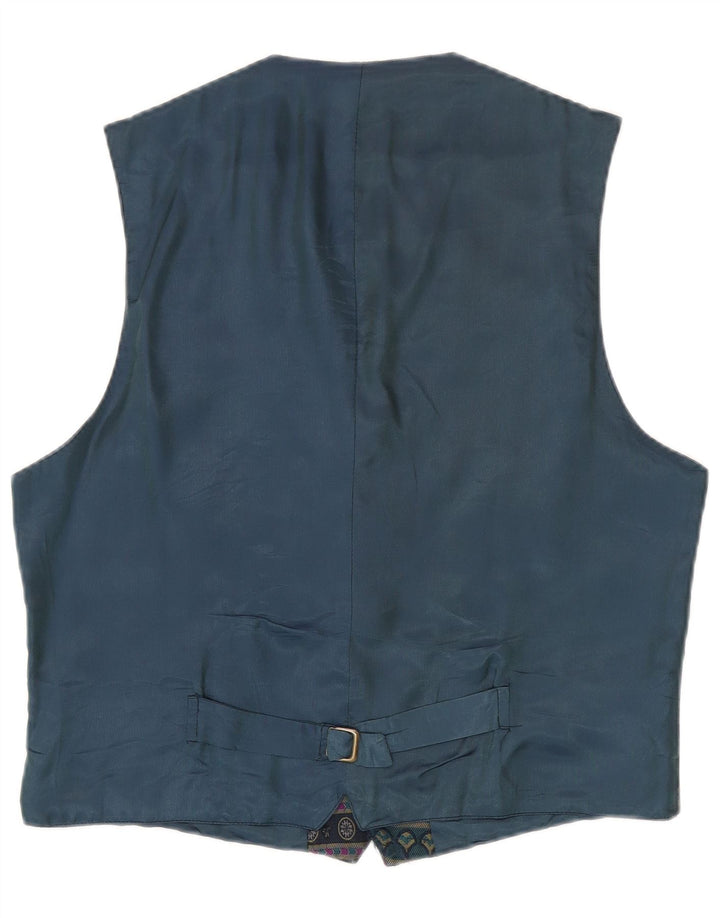 Colete masculino vintage XL azul marinho poliéster geométrico