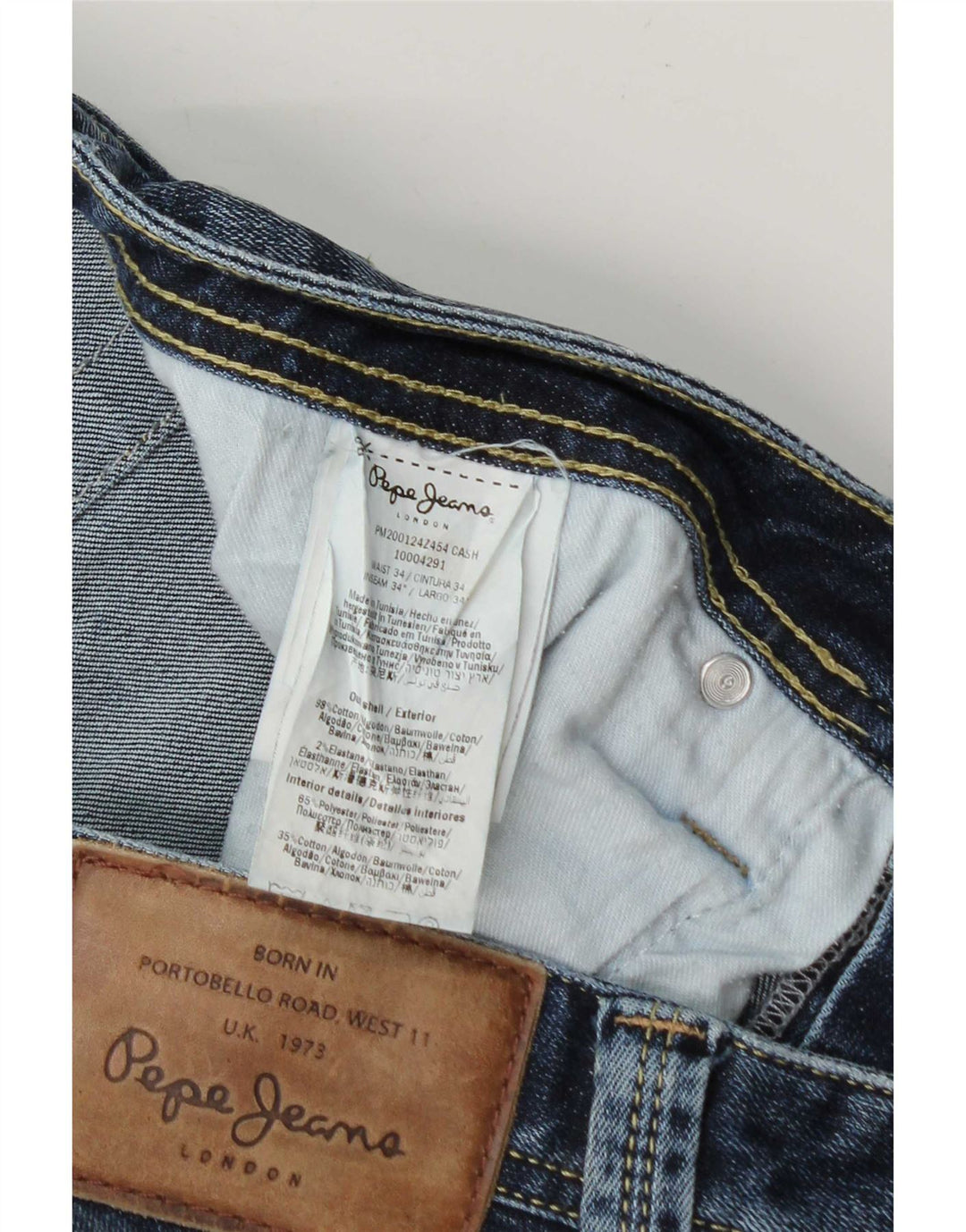 PEPE Jeans Masculino Slim Jeans W34 L34 Azul Algodão