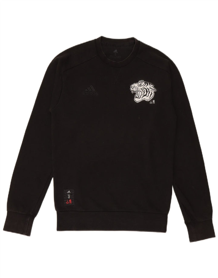 ADIDAS Mens Graphic Sweatshirt Jumper Pequeno Preto