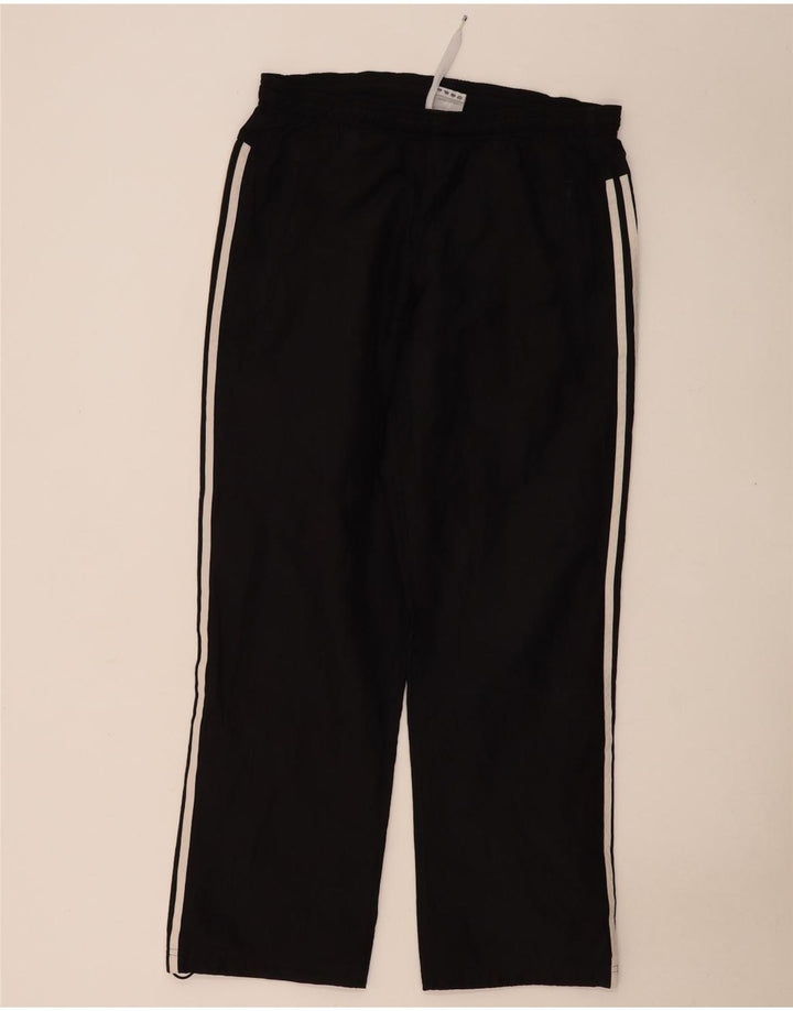 Calças de treino masculinas Adidas UK 40/42 poliéster preto médio