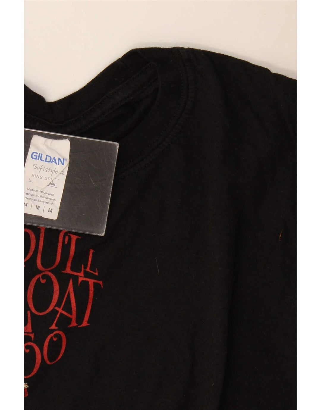 Camiseta masculina vintage com estampa regular, algodão preto médio