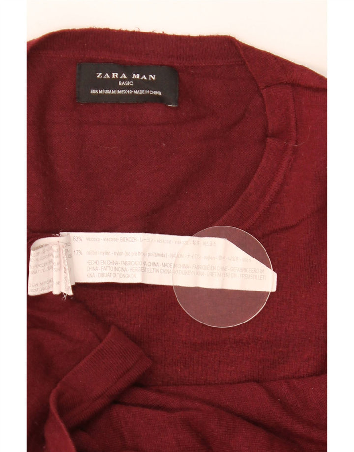 Suéter masculino Zara com gola redonda e viscose marrom médio
