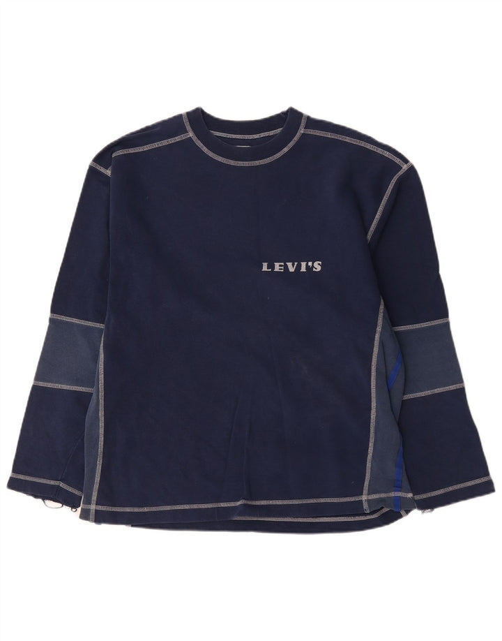 Top masculino Levi's manga comprida médio azul marinho algodão colorblock
