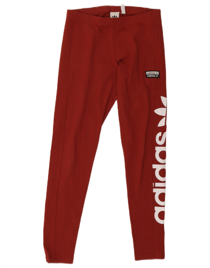 Leggings Adidas Feminino UK 12 Médio Borgonha