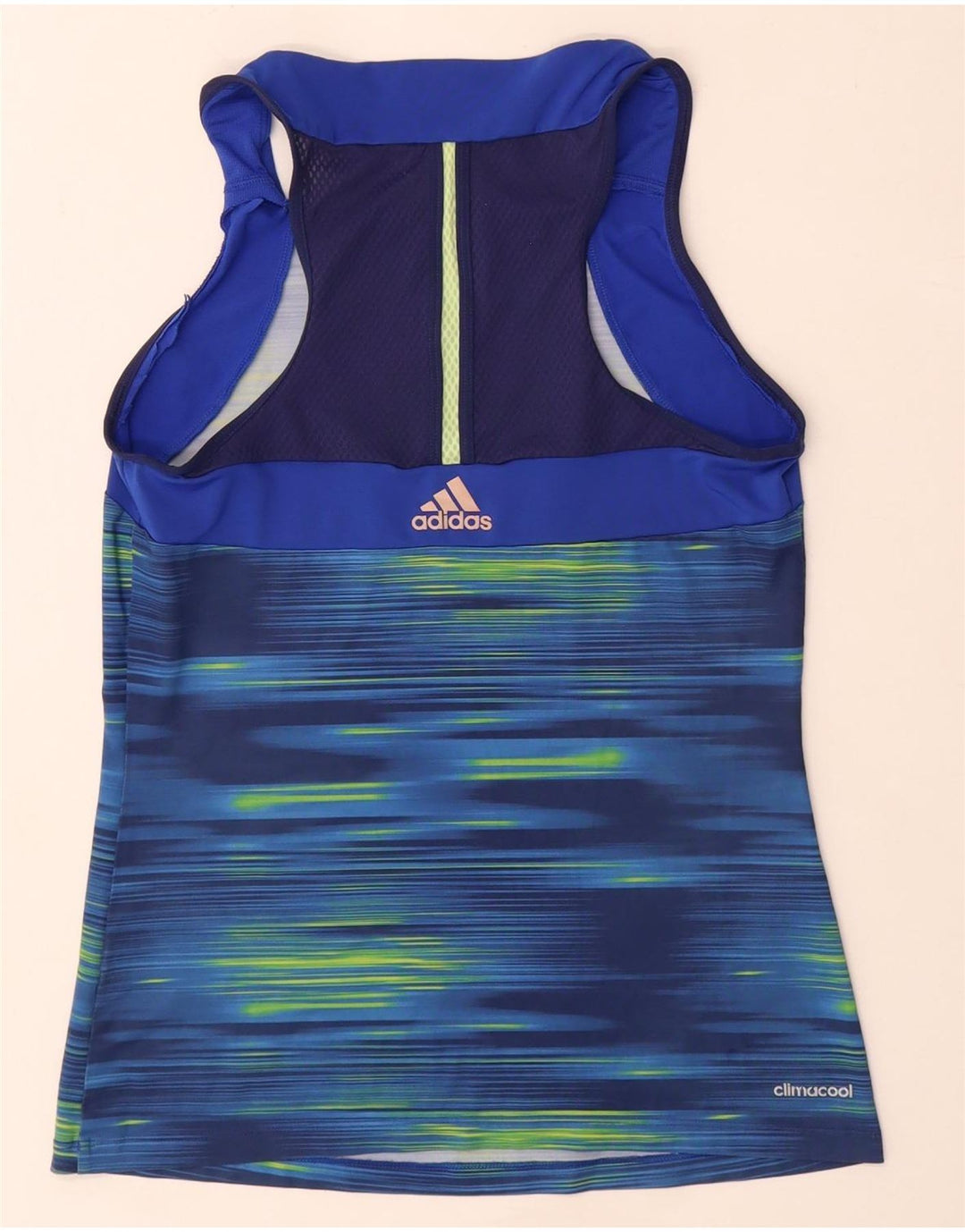 Adidas Womens Climacool Vest Top UK 8/10 Small Blue Pinstripe