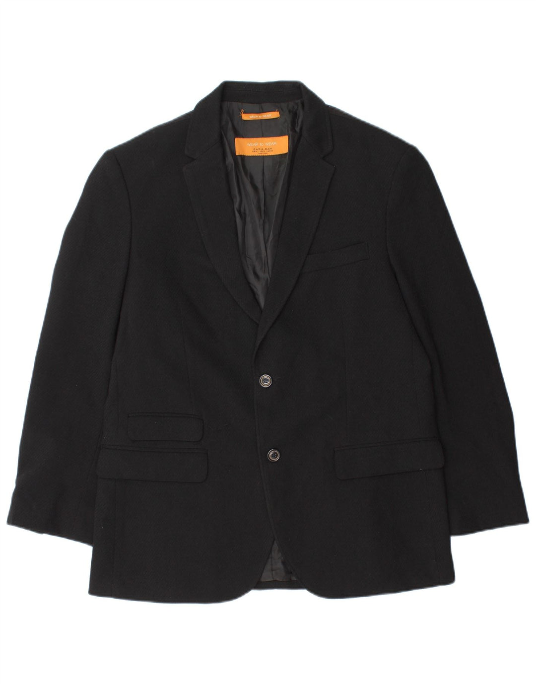 Jaqueta blazer masculina Zara com 2 botões Reino Unido 42 XL preta