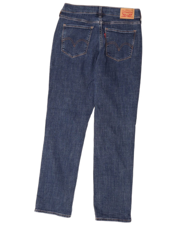 Jeans feminino clássico reto Levi's US 4 pequeno W27 L30 algodão azul