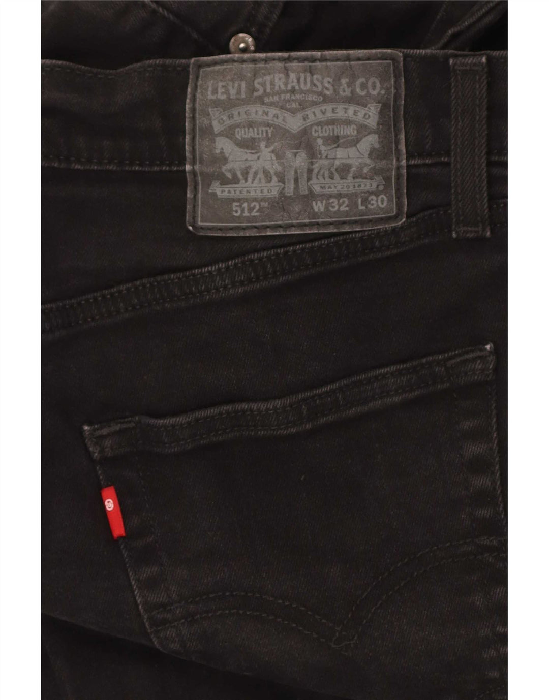 Levi's Masculino 512 Slim Jeans W32 L30 Algodão Preto