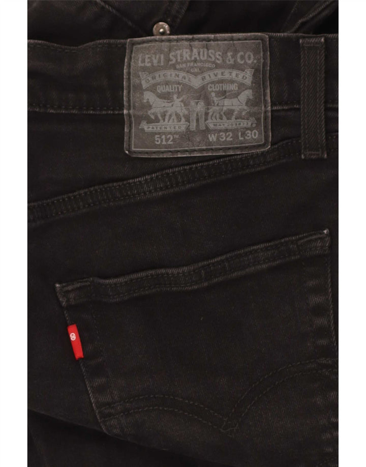 Levi's Masculino 512 Slim Jeans W32 L30 Algodão Preto