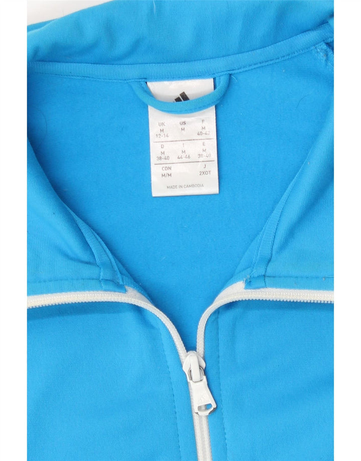 Adidas Womens Tracksuit Top Jacket UK 12 /14 Médio Azul
