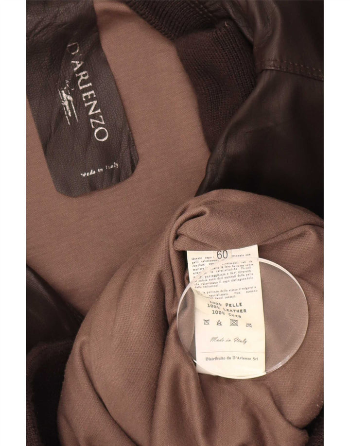 Jaqueta de couro masculina vintage IT 60 5XL marrom