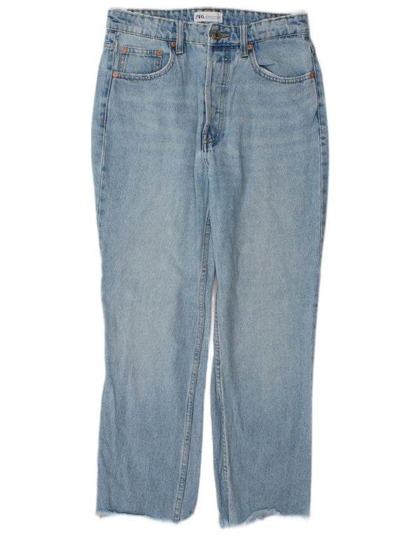 Calça jeans reta feminina Zara EU 38 pequena W28 L26 algodão azul