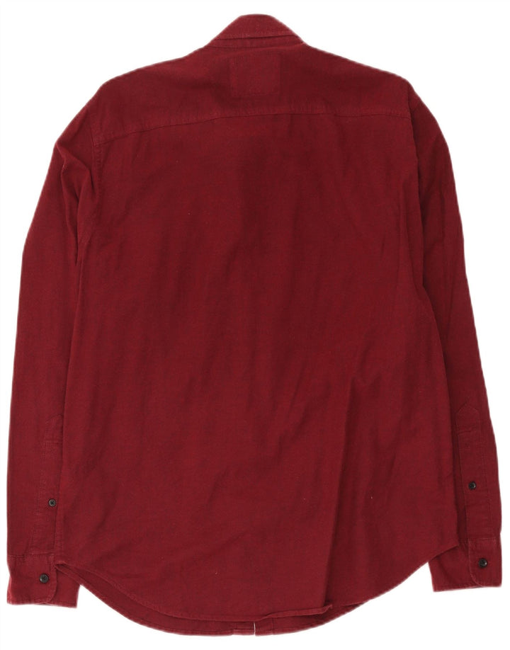 Camisa masculina Hollister de algodão médio Borgonha