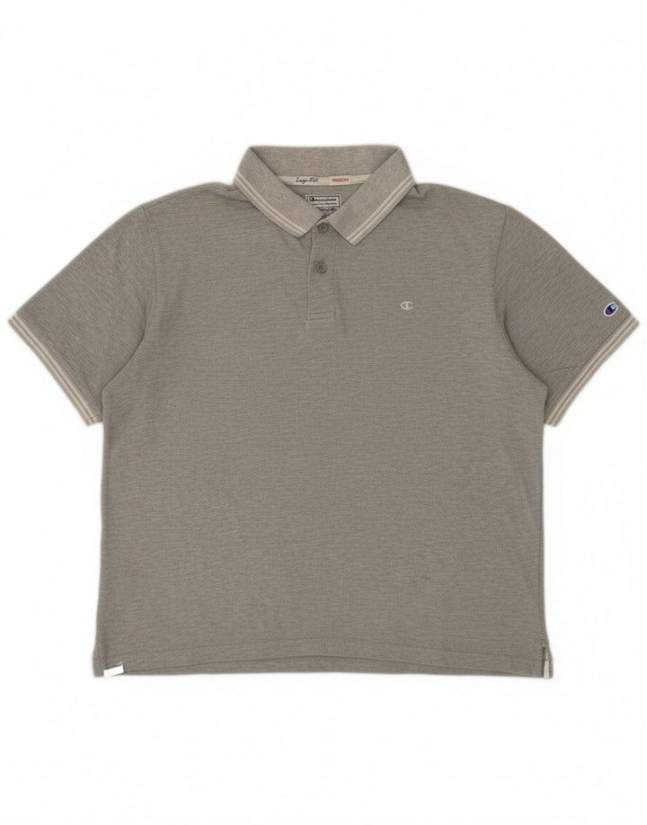 Camisa polo masculina CHAMPION Easy Fit algodão cinza médio