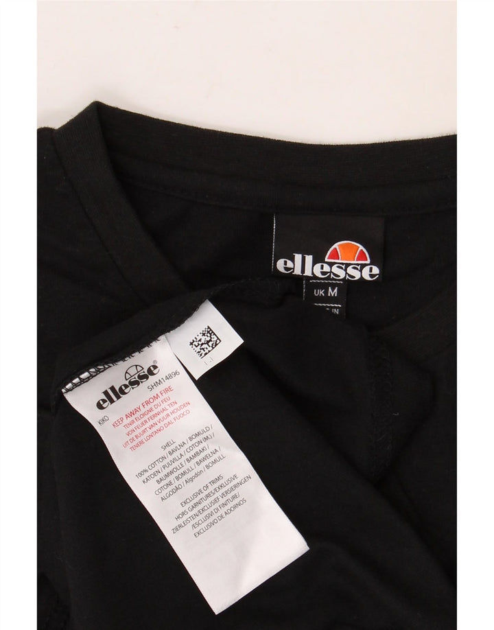 Camiseta masculina gráfica ELLESSE Top médio algodão preto