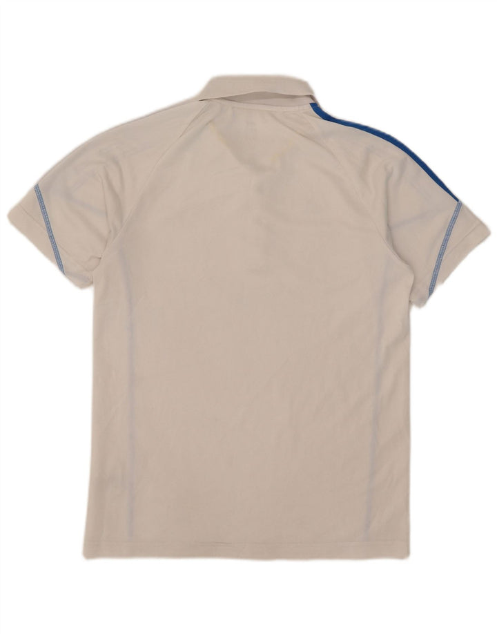 ADIDAS Mens Climalite Polo Shirt Pequeno Poliéster Branco